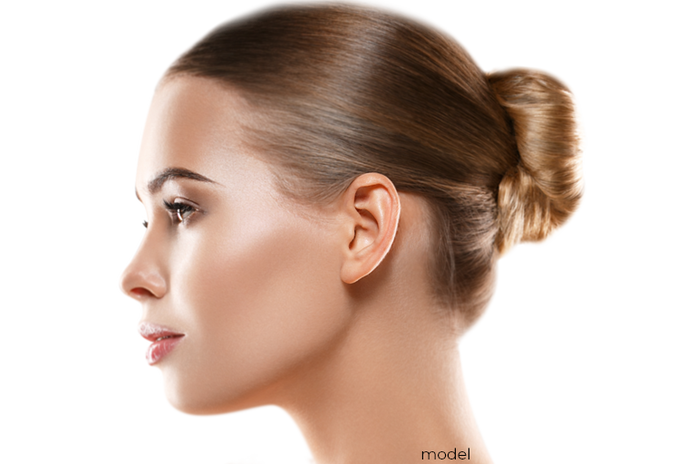 stock photo model for ear surgery