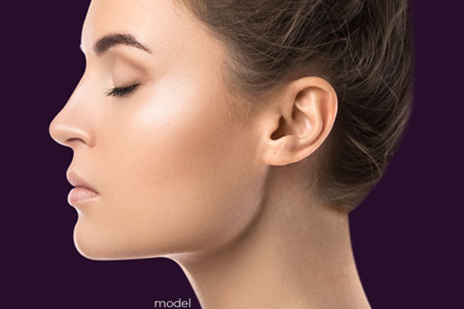 stock photo model for ear surgery