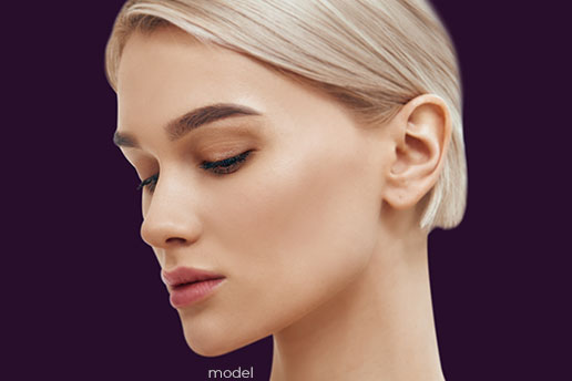 stock photo model for eyelid surgery