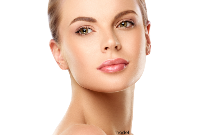 stock photo model for neck liposuction