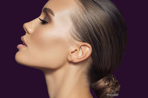 stock photo model for neck liposuction